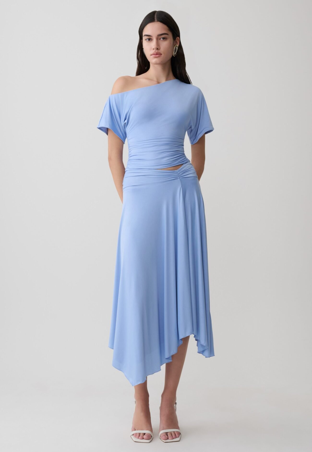 Slinky Midi Skirt - Sea Blue