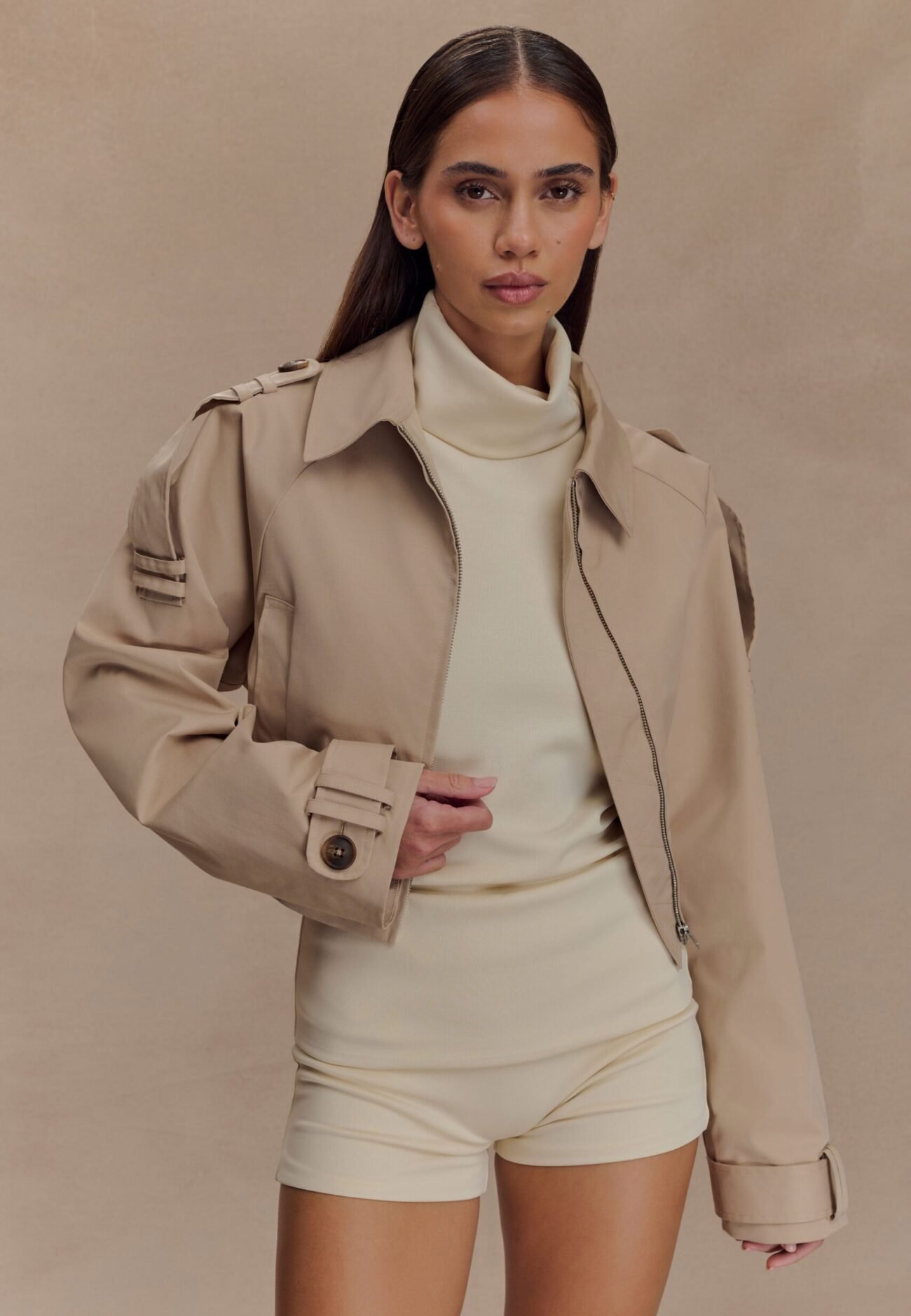 Fold Over Shorts - Ivory