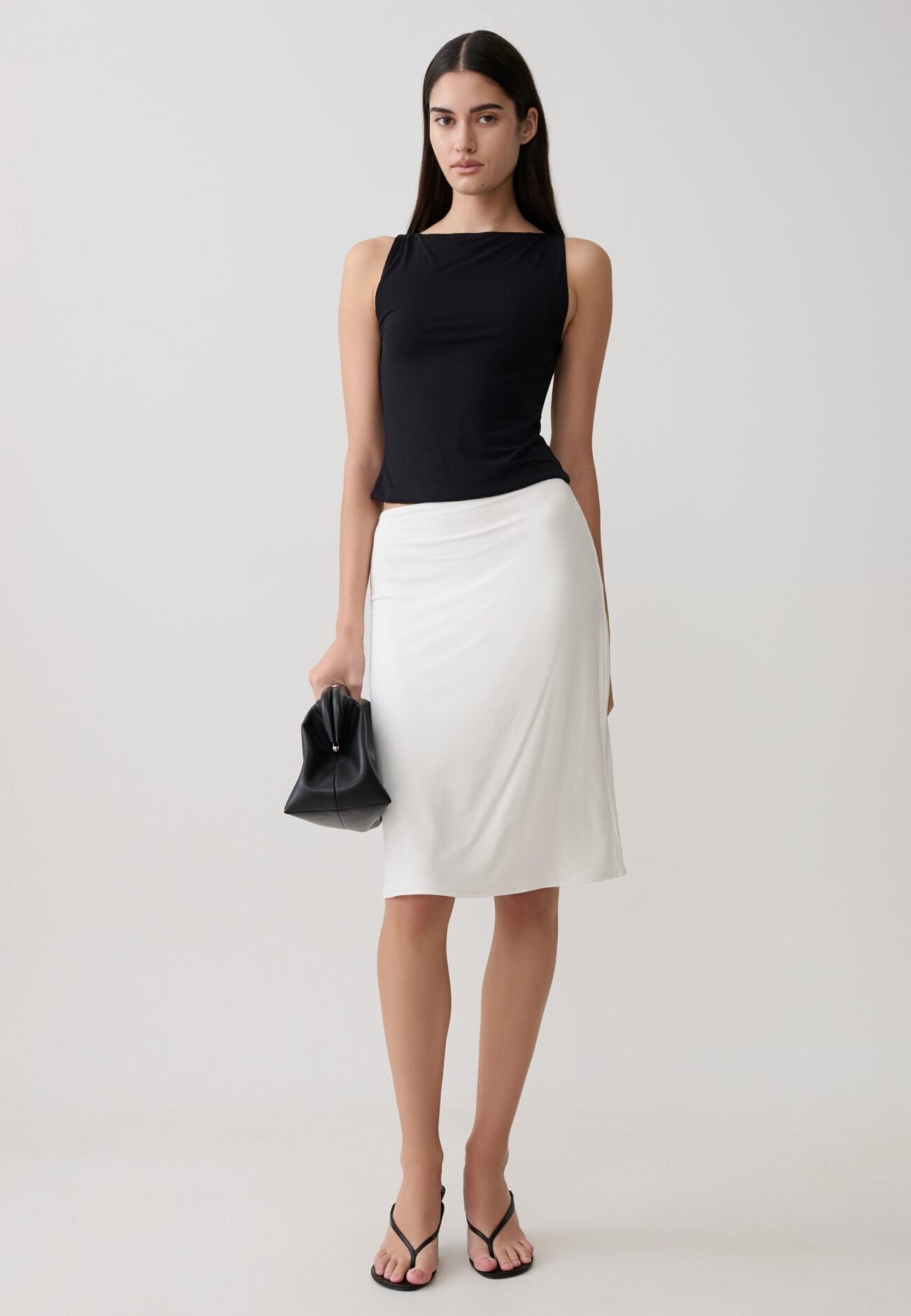 Knee Length Skirt - White