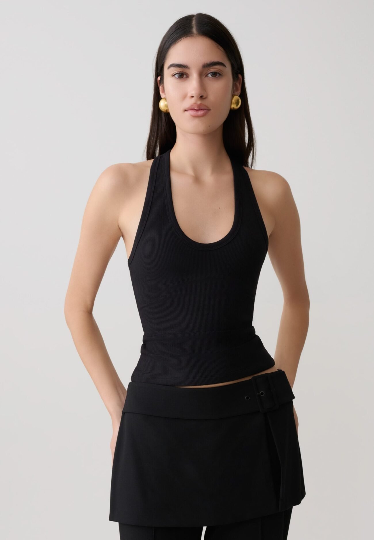Ribbed Tank - Black