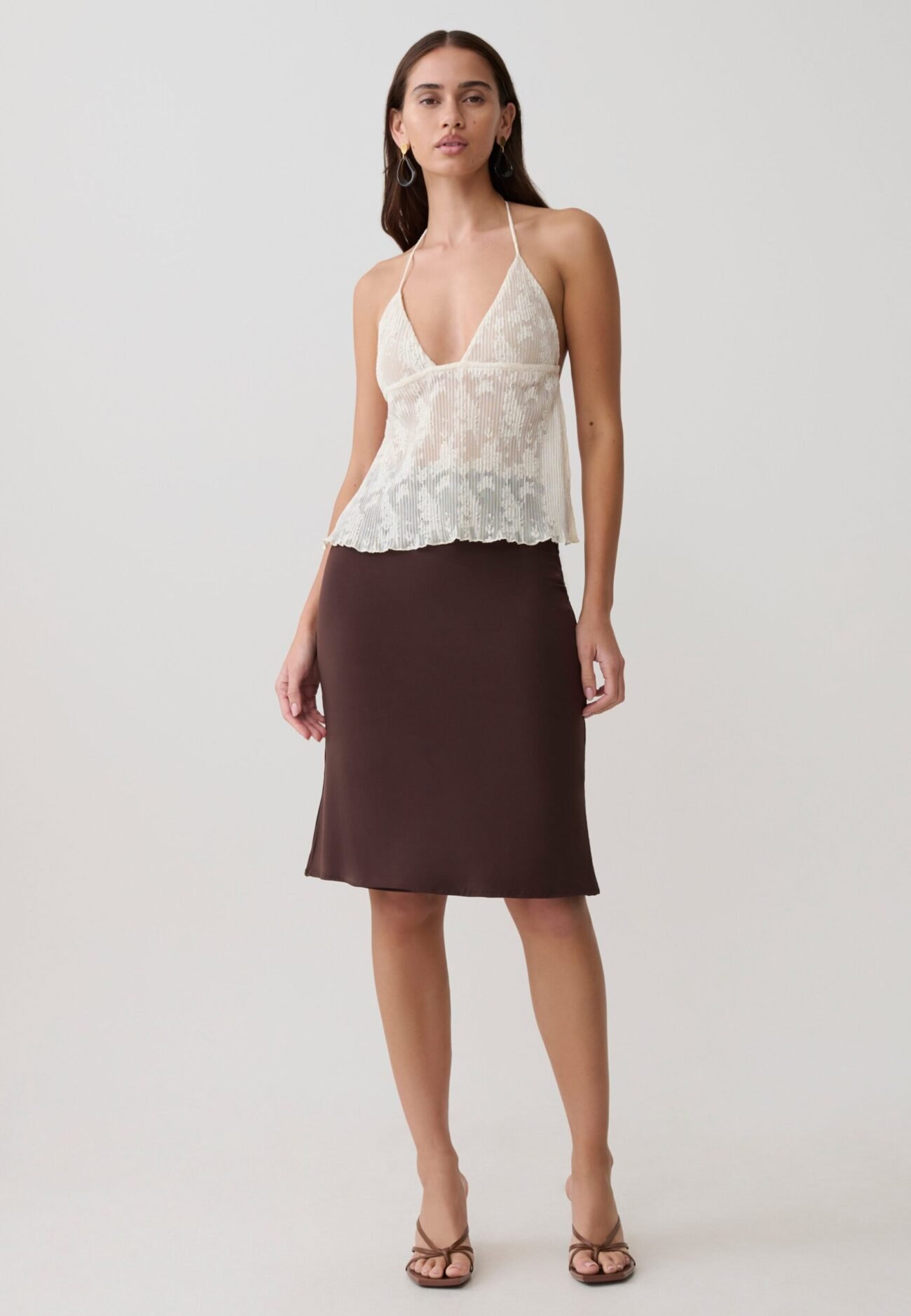 Knee Length Skirt - Espresso
