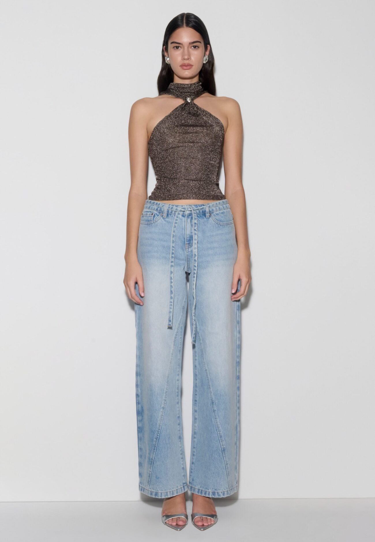 i Lurex Top With Hardware - Gunmetal